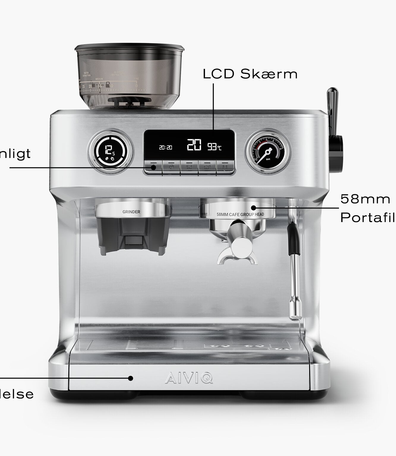 Aspire Advanced espressomaskine - sølvfarvet